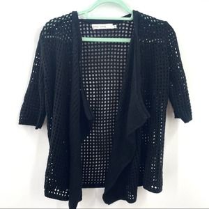 Anthro Bishop + Young Black Mesh Cardigan Short